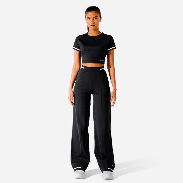 HYBRID WIDE LEG PANTS - BLACK